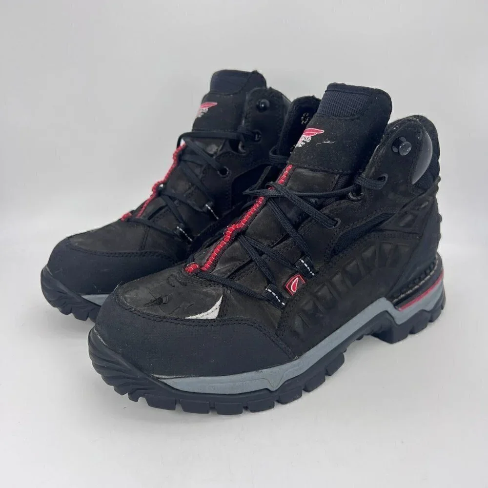 Red Wing Flexforce Men Size 7D Aluminum Safety Toe Hiker Boot Black 6671